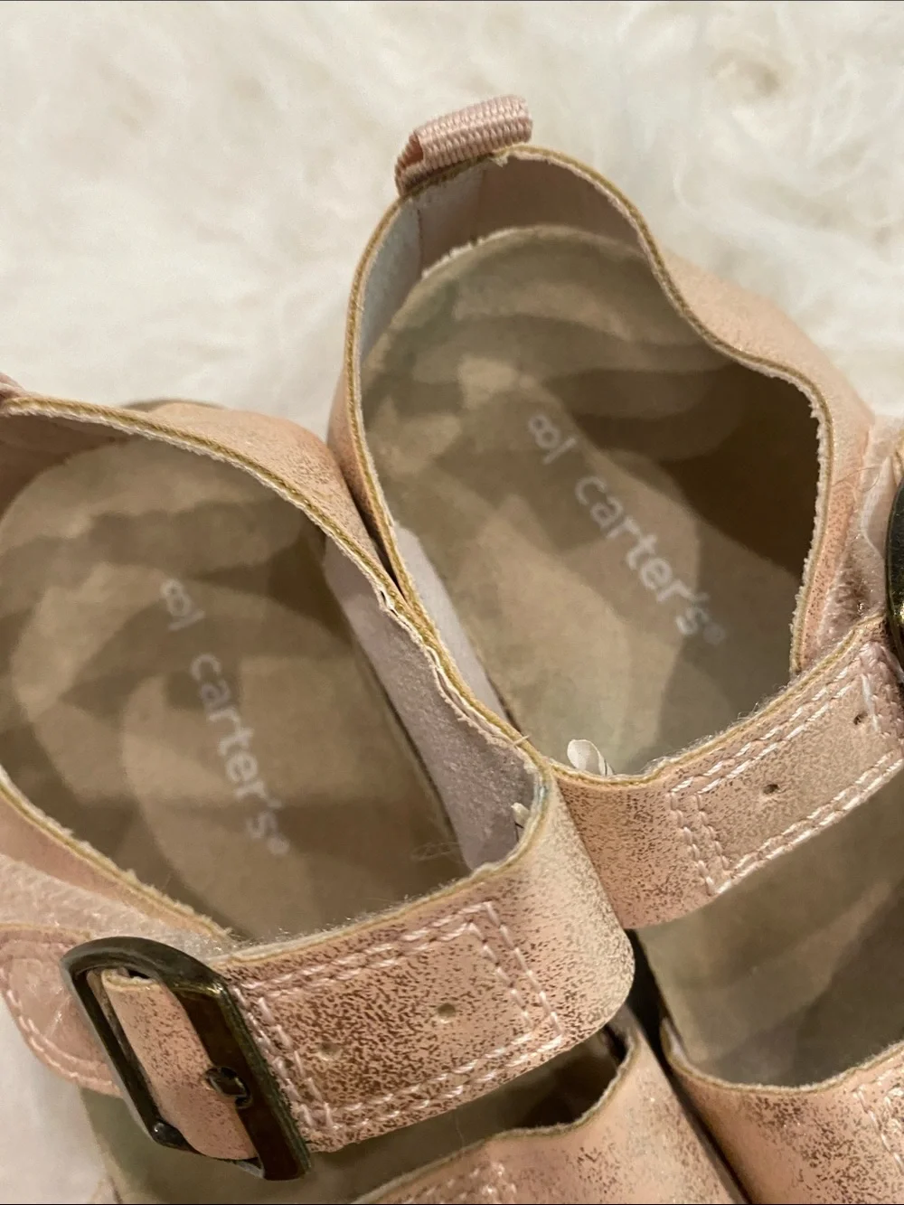 Carter's Metallic Rose Gold Double-Buckle Toddler Sandals